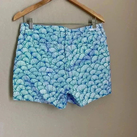 Level 99 Blue Fin & White Print Cyndie Linen Tencel Shorts Size 30 - Picture 5 of 8